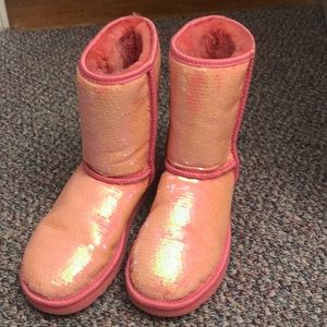pink sequin ugg boots